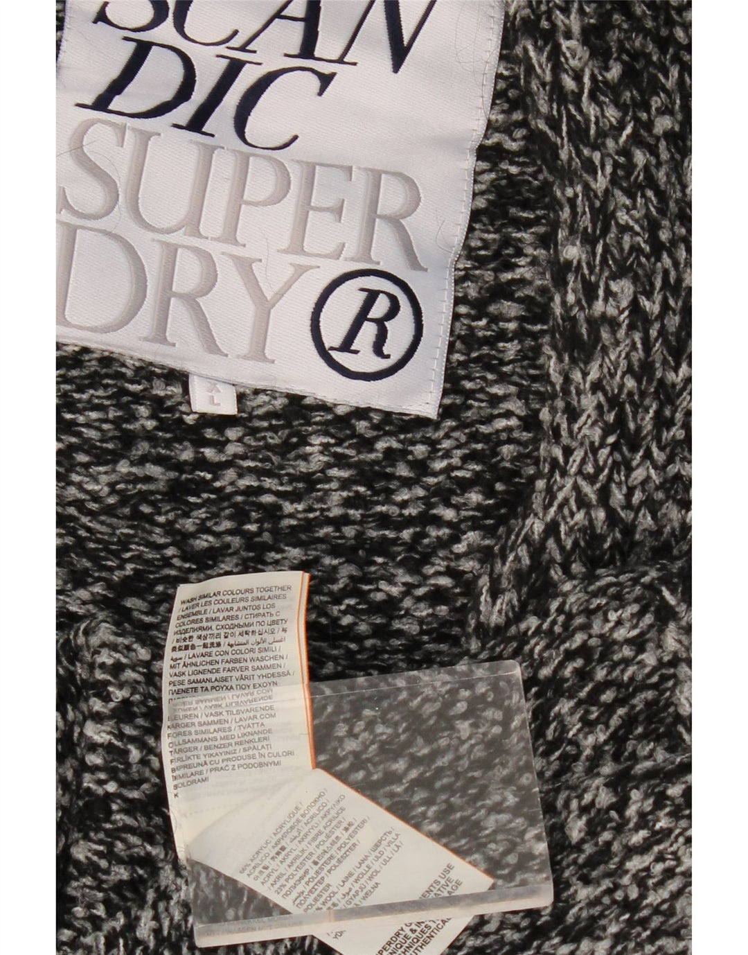 SUPERDRY Damski sweter oversize o przedłużonym kroju UK 18 XL, szary, nakrapiany