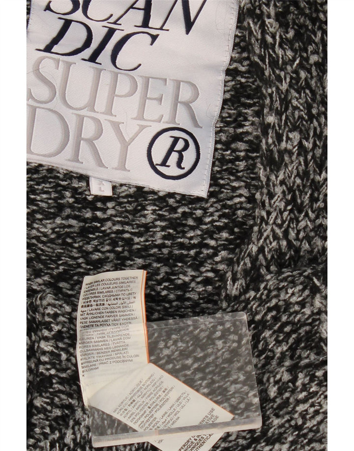 SUPERDRY Damski sweter oversize o przedłużonym kroju UK 18 XL, szary, nakrapiany