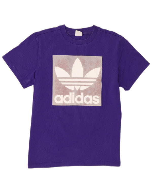 Męska koszulka z grafiką Adidas, mała, fioletowa, bawełniana