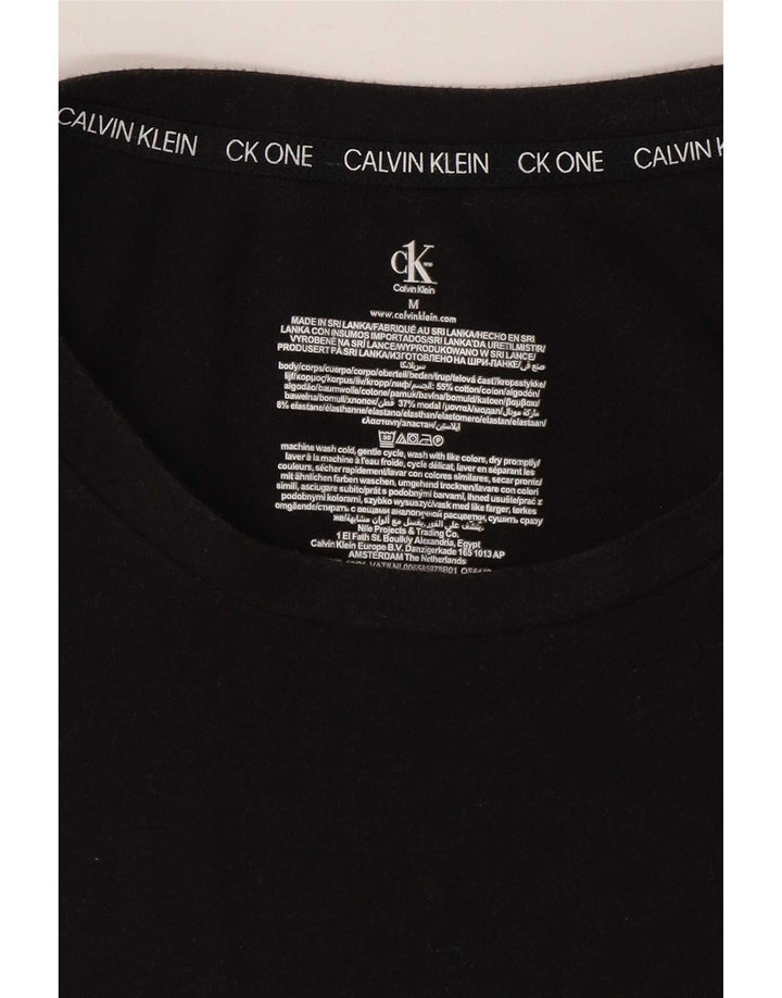 T-shirt damski Calvin Klein Top UK 12, średni czarny, bawełniany