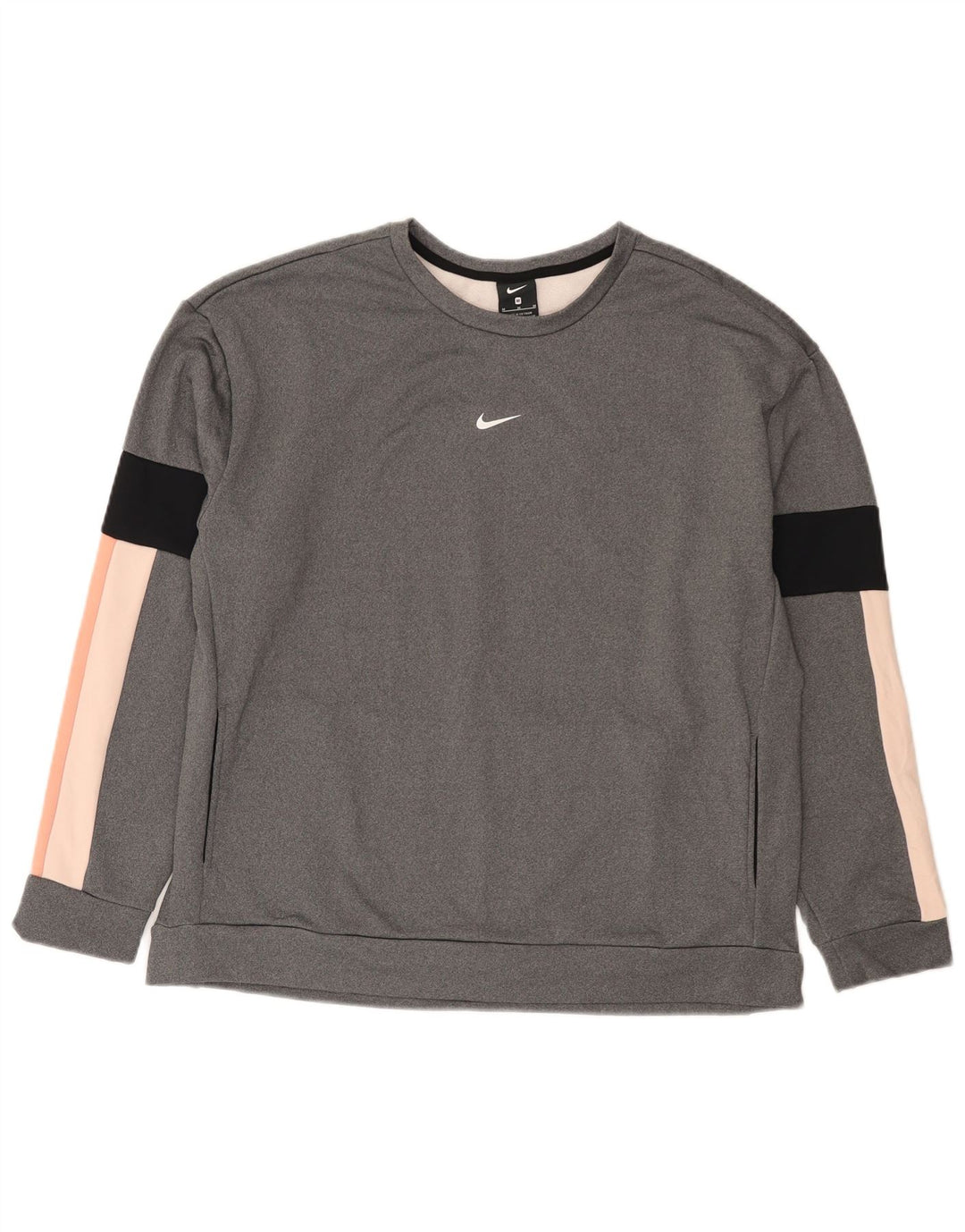 Męski sweter dresowy Nike, poliester w kolorze średnioszarym, z blokami kolorów