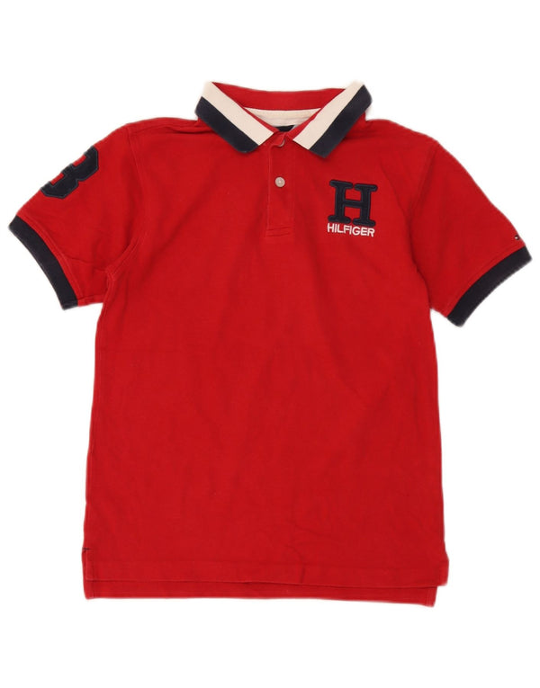 Chłopięca koszulka polo Tommy Hilfiger z grafiką, 12-13 lat, w kolorze średniej czerwieni