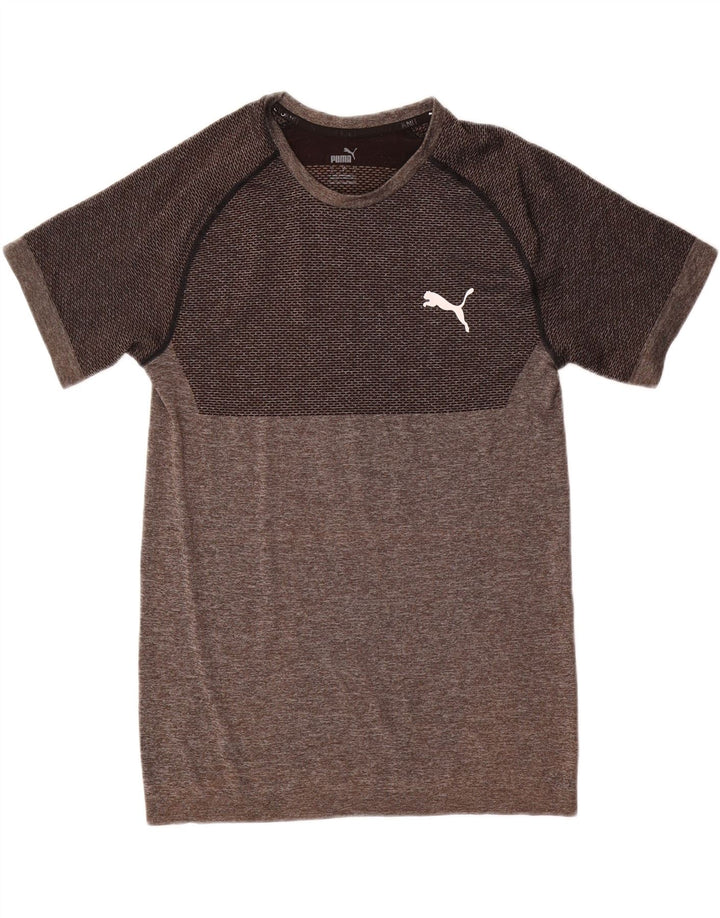 Męska koszulka Puma Top, mała, szara, z blokami kolorów