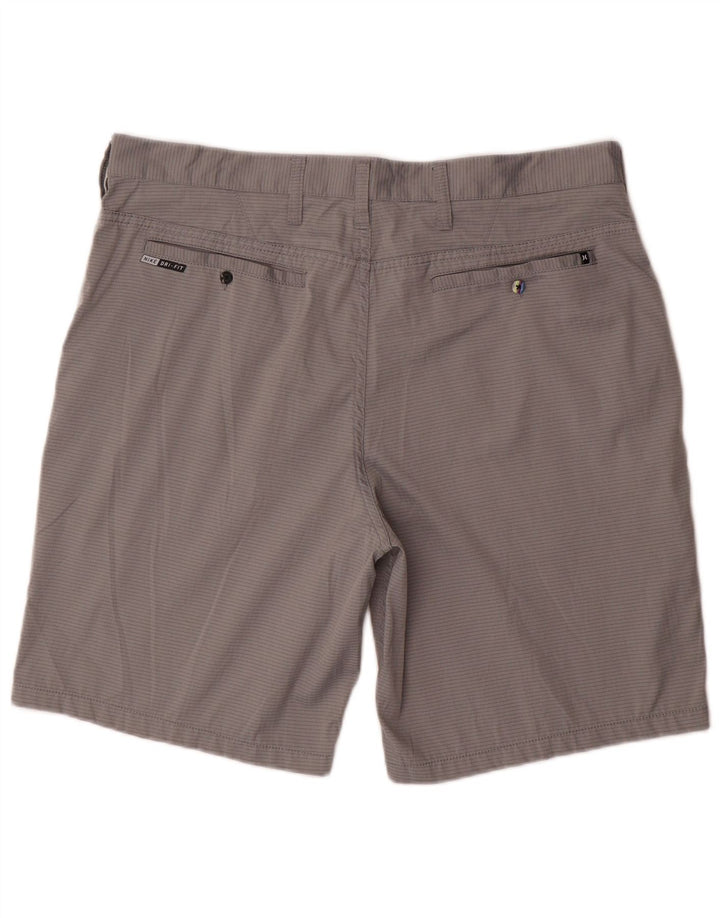 Męskie spodenki chino Hurley W36, duże, szare, poliestrowe w prążki