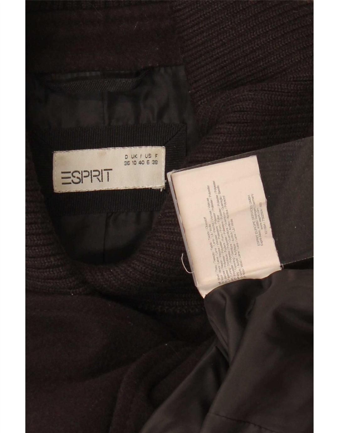 Płaszcz damski Esprit Pea Coat UK 10 Small Brown Wełna
