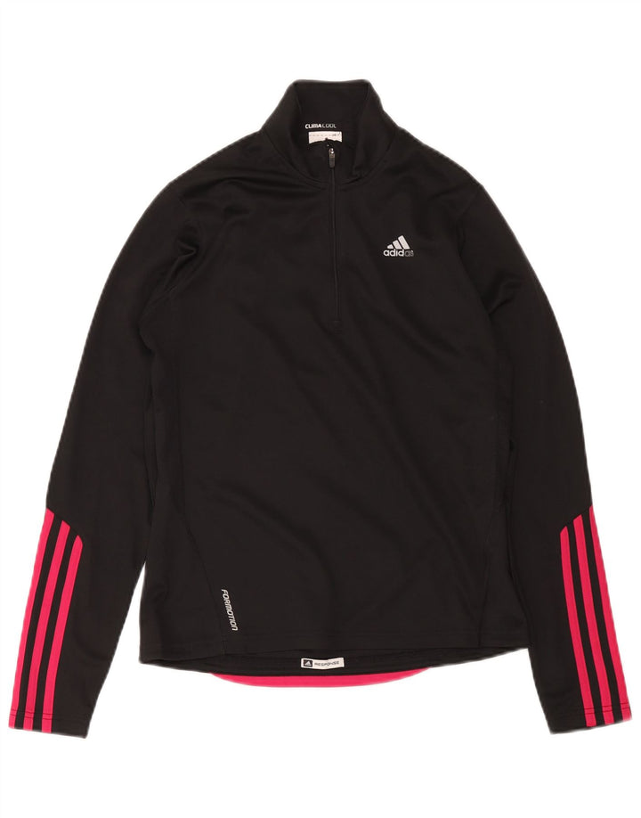 Damski dres Adidas Climacool Zip Neck Pullover Top UK 10 Small Black
