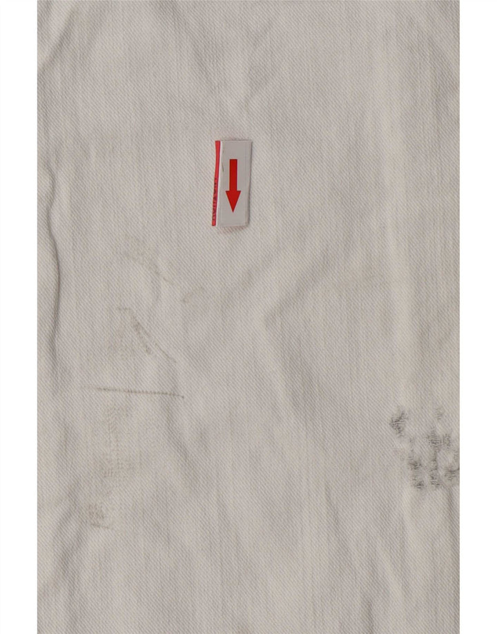 Vintage damskie jeansy proste w trudnej sytuacji W26 L33 białe