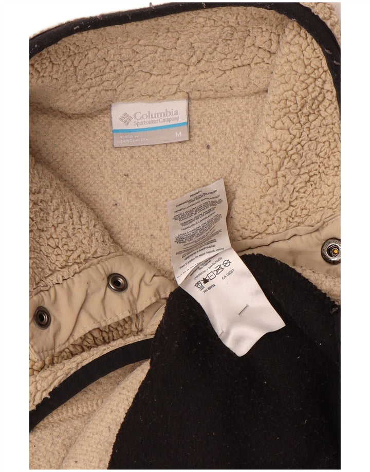 Męski sweter polarowy Columbia z kołnierzykiem, średnio beżowy, z blokami kolorów, poliester