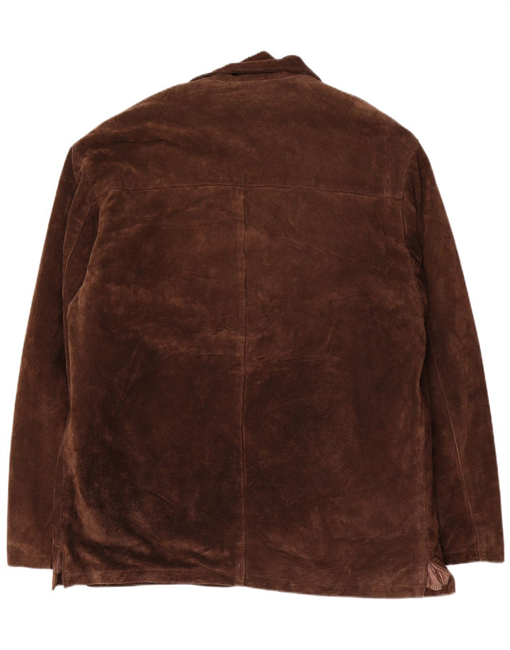 Zamszowa kurtka męska J. C. Twidd IT 52 XL, brązowa skóra