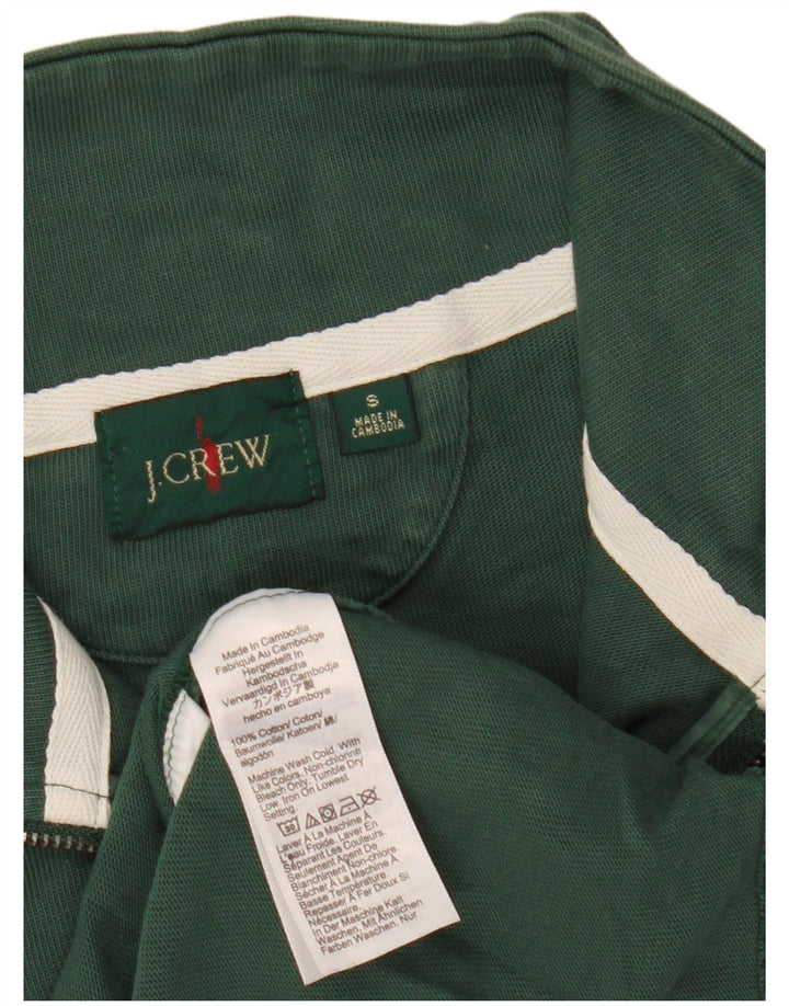 Męski sweter J. Crew z zamkiem błyskawicznym, mały, zielony, bawełniany