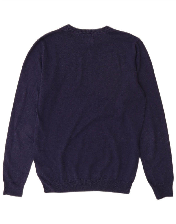 Wrangler Męski sweter z dekoltem w łódkę, średni granatowy, bawełniany