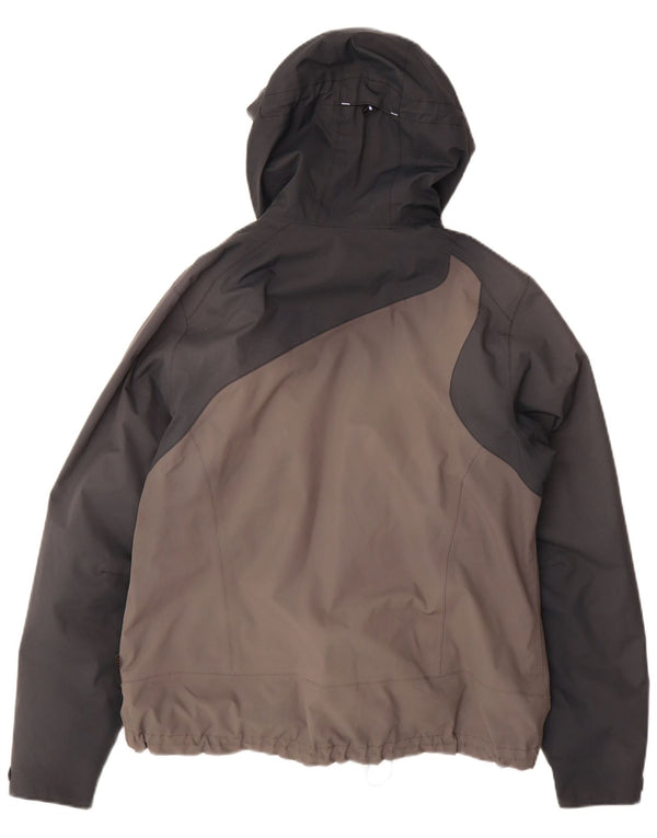 Damska kurtka wiatrówka Jack Wolfskin UK 16, duża, czarna, z blokami kolorów