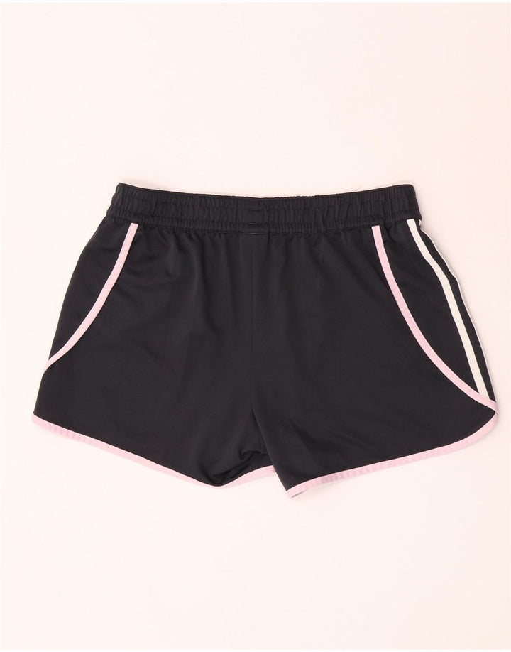 Damskie spodenki sportowe Adidas UK 16, duże, granatowe, poliestrowe