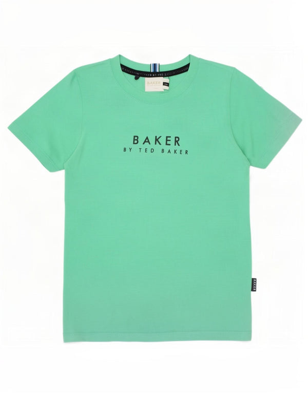 Ted Baker Chłopięcy T-shirt z grafiką, 3-4 lata, zielony, bawełniany