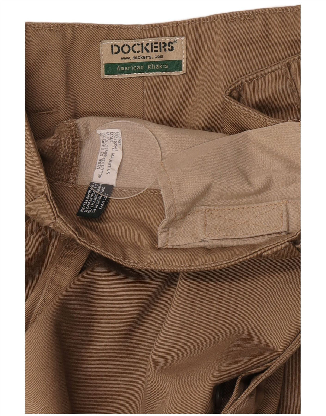 Męskie spodnie cargo Dockers khaki proste W34 L34 beżowy poliester