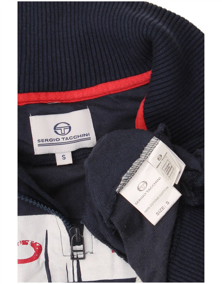 Męska bluza z kapturem i zamkiem błyskawicznym Sergio Tacchini, mała, granatowa
