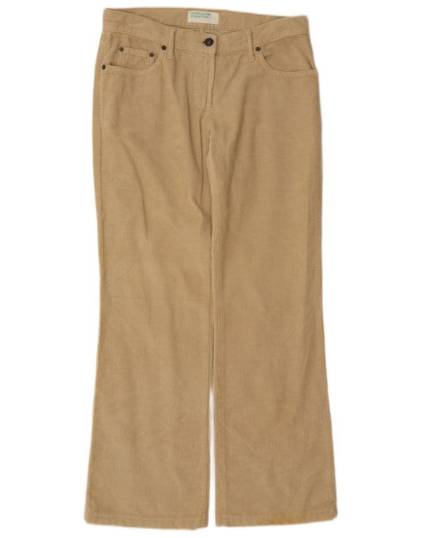 Spodnie sztruksowe Benetton Bootcut IT 42 Medium W30 L30 Beżowa bawełna