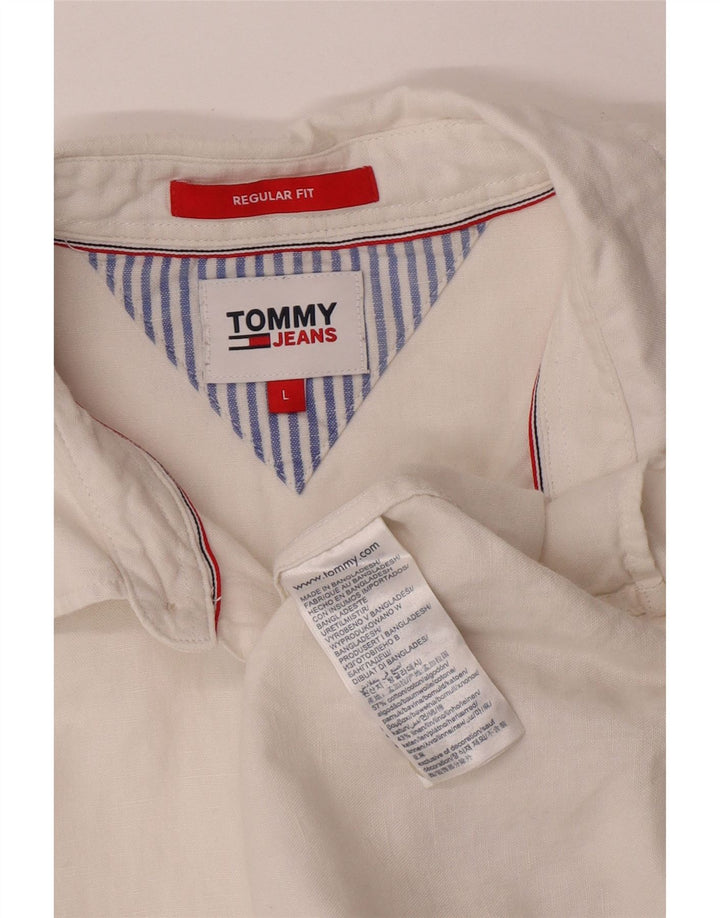 Męska koszula o regularnym kroju Tommy Hilfiger, duża, biała, bawełniana