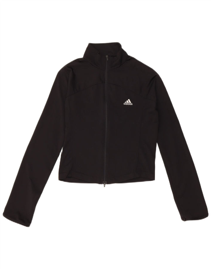 Damska bluza dresowa Adidas Crop Top Jacket UK 10 Mały czarny poliester