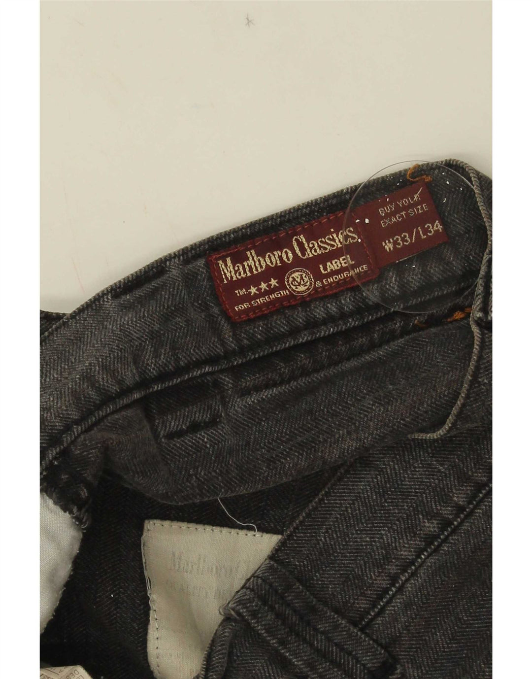Męskie proste spodnie Chino Marlboro Classics W33 L31 Szara jodełka