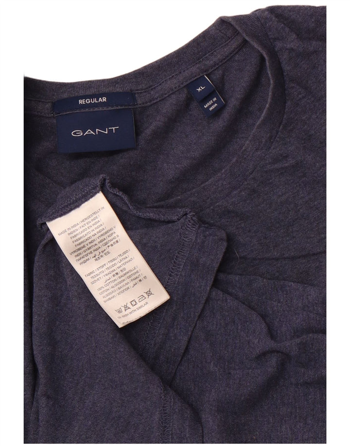 GANT Męski T-shirt Regular Top XL Granatowy, Bawełniany
