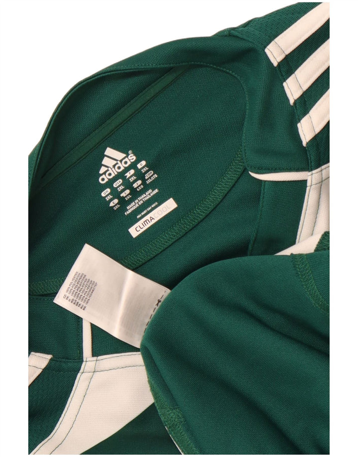 Adidas Męska koszulka Climacool Top 2XL z poliestru w zielone paski