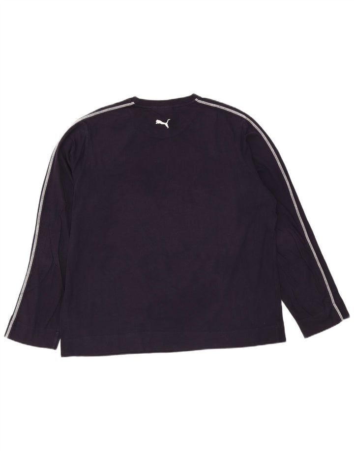 Męska koszulka Puma z grafiką, długim rękawem XL, granatowa, bawełniana