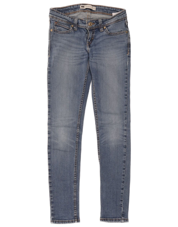 Damskie jeansy Levi's Skinny z niską talią i lekkim zakrzywieniem W26 L32 Niebieska bawełna