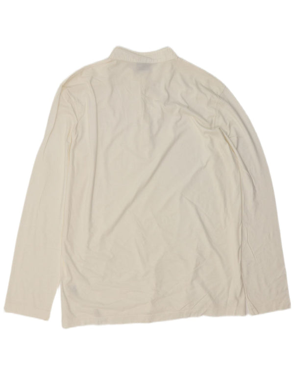 Męska koszulka polo Trussardi z długim rękawem XL, biała bawełna