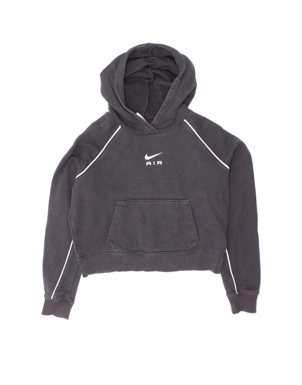 Dziewczęca bluza z kapturem Nike Crop Graphic 12-13 lat, czarna, bawełniana