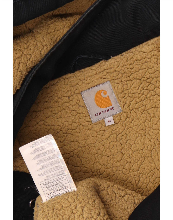 Męska kurtka parka z kapturem Carhartt UK 38, średnia czarna bawełna