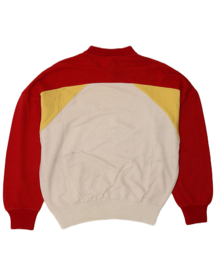 Damska bluza z dekoltem w stylu vintage, zapinana na guziki, IT 44, średni biały kolor