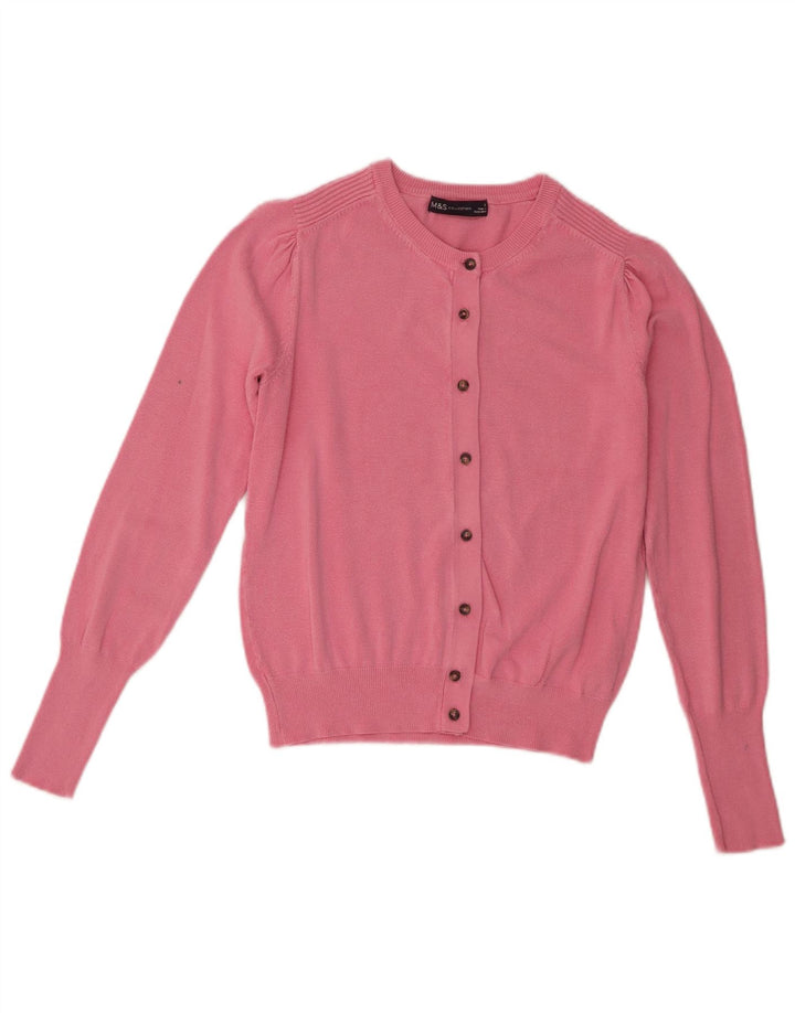 Marks & Spencer Damski sweter kardigan UK 8 Small Pink Wiskoza