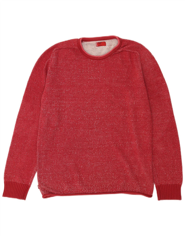 Męski sweter Levi's z okrągłym dekoltem, duży, bawełniany w czerwone plamki