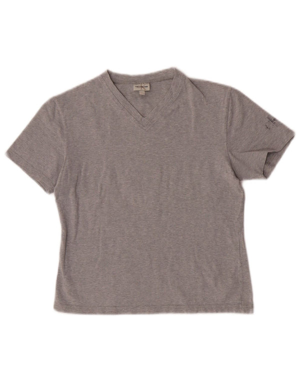Damski T-shirt CALVIN KLEIN JEANS Crop Top UK 8 Small Grey