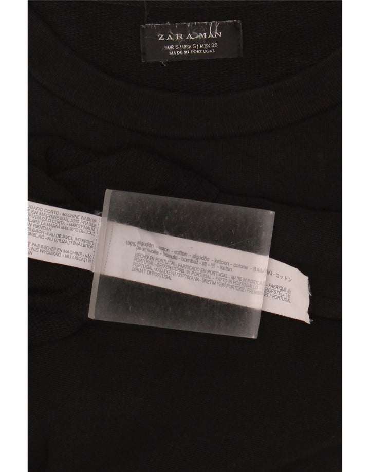 T-shirt męski Zara, mały, czarny, bawełniany