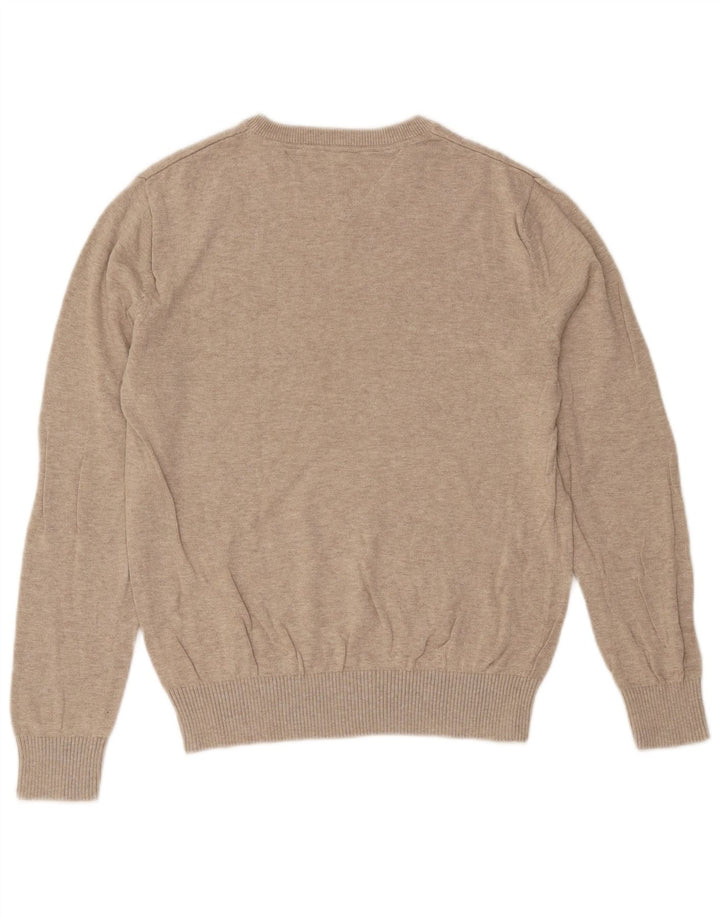 Męski sweter Tommy Hilfiger z dekoltem w kształcie litery V, mały, beżowy, nakrapiany