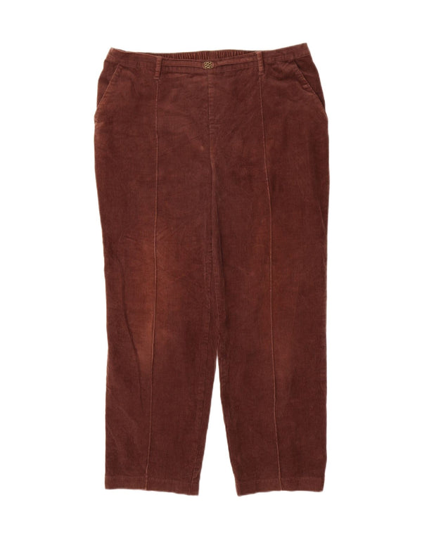 Marks & Spencer Damskie sztruksowe spodnie z wysokim stanem UK 14 Large W34 L28 Bro