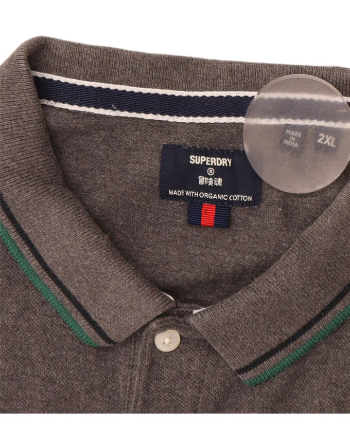 Męska koszulka polo Superdry 2XL, szara, bawełniana