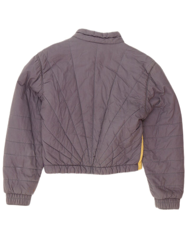 Pierre Cardin Womens Crop Padded Jacket UK 14 Large Grey Colourblock Cotton