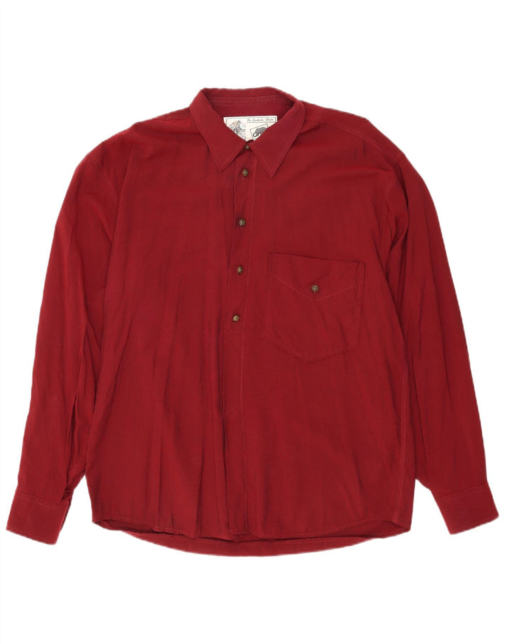 Koszula męska VINTAGE XL Burgundowa wiskoza