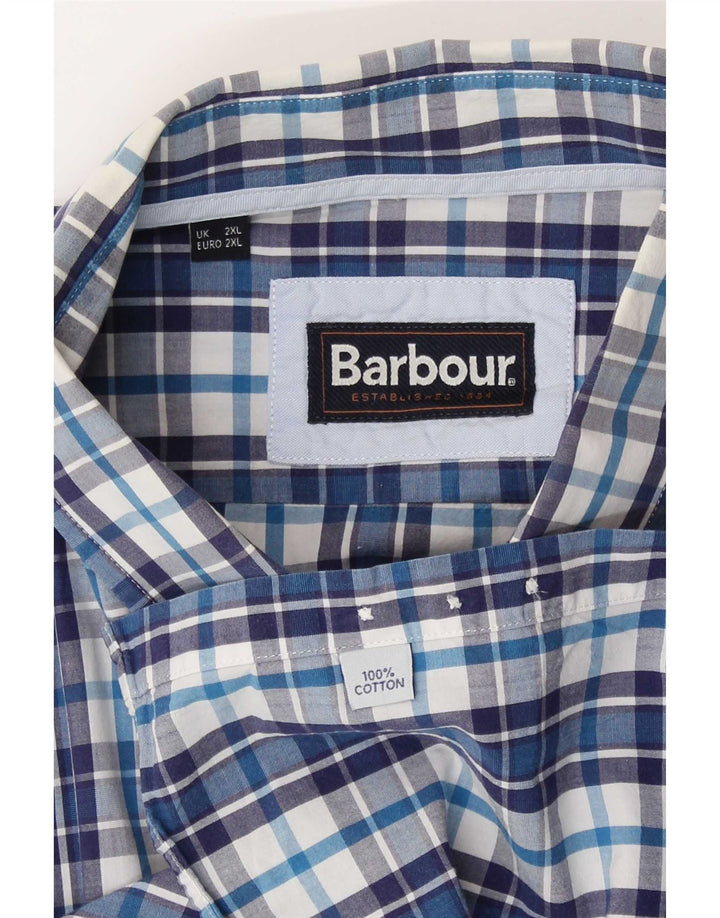 Koszula męska Barbour 2XL z bawełny w niebieską kratkę