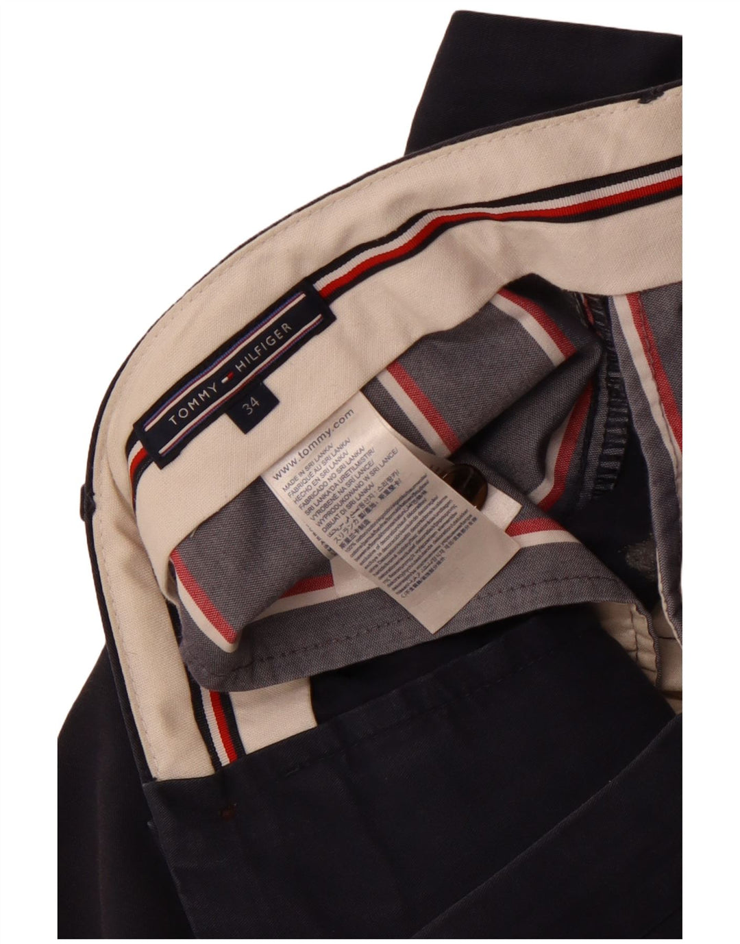 Męskie spodenki Chino Tommy Hilfiger W34, duże, granatowe, bawełniane