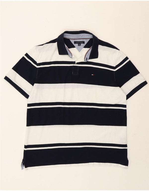 Męska koszulka polo Tommy Hilfiger XL, bawełniana w granatowe paski