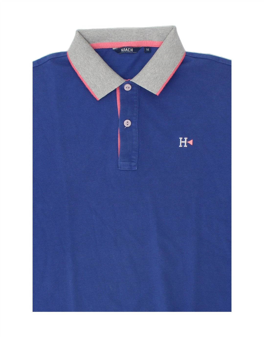 VINTAGE Boys Polo Shirt 13-14 Years Blue Cotton Vintage Vintage and Second-Hand Vintage from Messina Hembry 