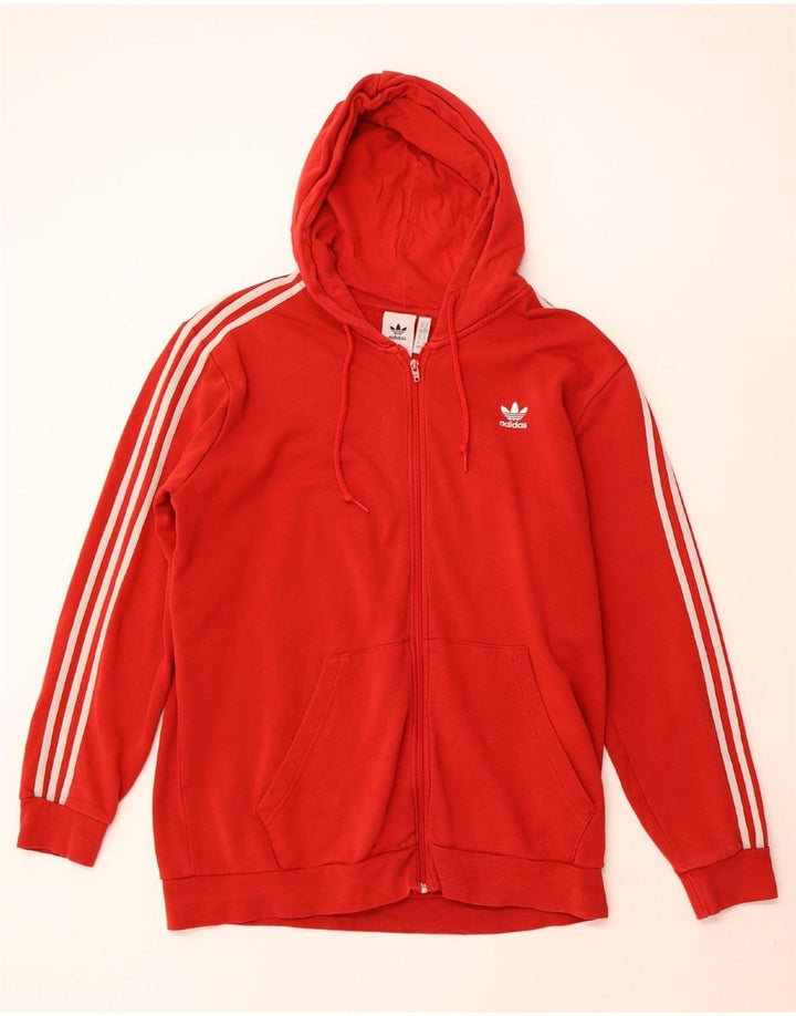 Męski sweter z kapturem i zamkiem ADIDAS XL, czerwony, bawełniany