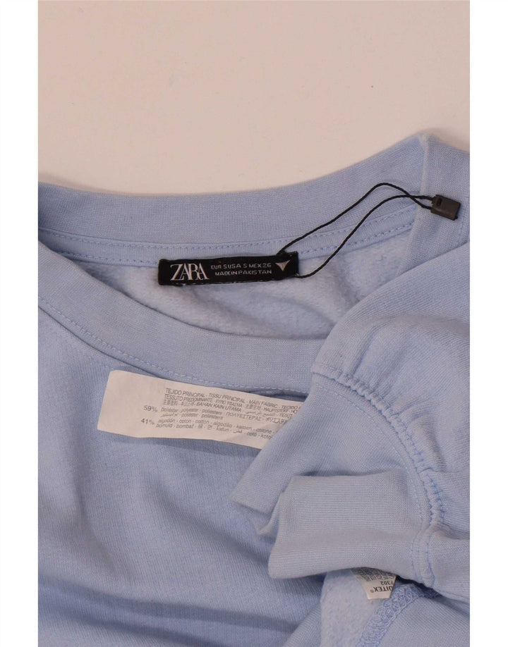 Damski sweter typu Crop Oversize Zara UK 10, mały, niebieski poliester