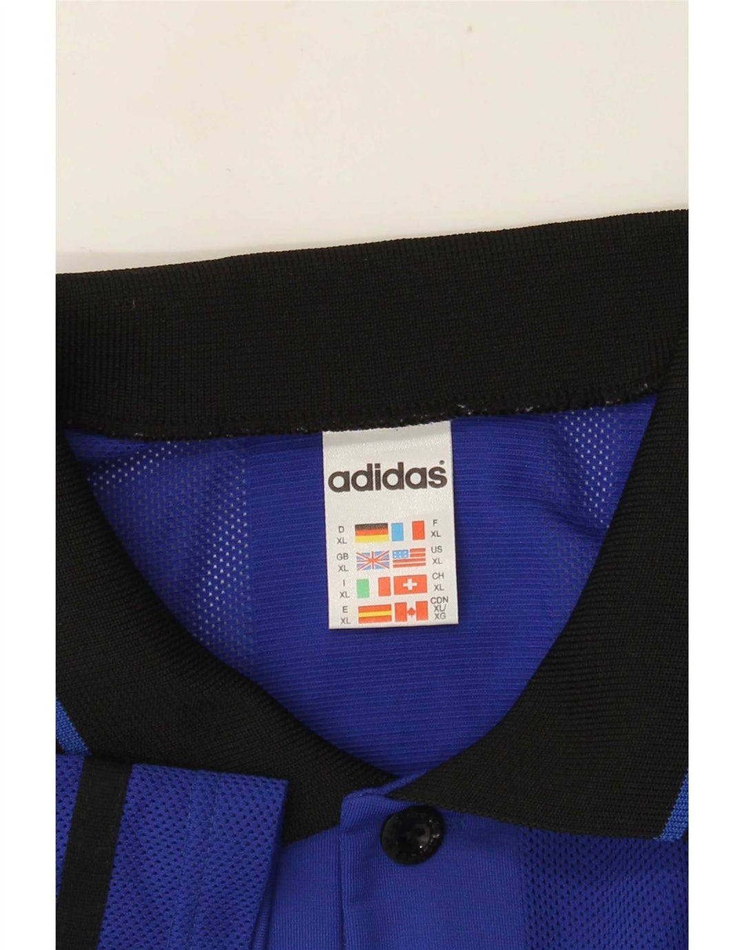 Męska koszulka polo Adidas XL w niebieskie paski z poliestru
