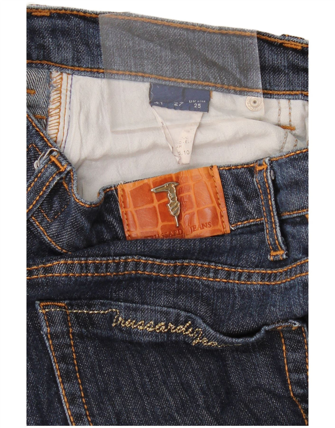 Damskie proste dżinsy TRUSSARDI W25 L30 granatowe