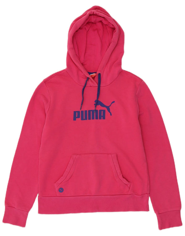 Damski sweter z kapturem i grafiką PUMA UK 12, średni różowy, bawełniany